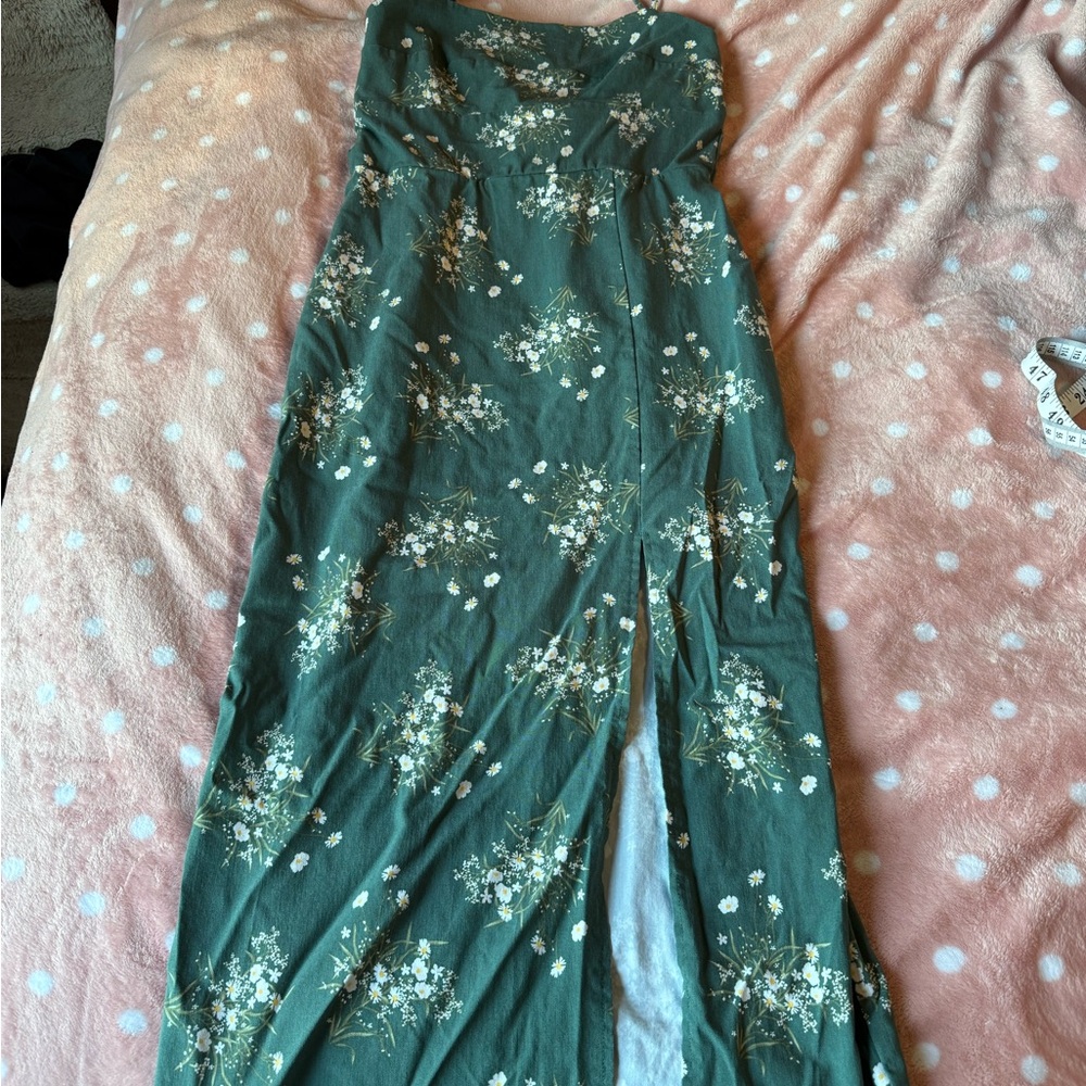 Floral Green Maxi Dress